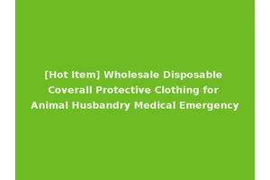 [Hot Item] Wholesale Disposable Coverall Protective Clothing for Animal Husbandry Medical Emergency