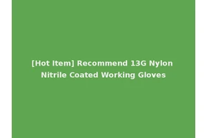 [Hot Item] Recommend 13G Nylon Nitrile Coated Working Gloves