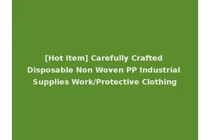 [Hot Item] Carefully Crafted Disposable Non Woven PP Industrial Supplies Work/Protective Clothing