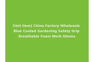 [Hot Item] China Factory Wholesale Blue Coated Gardening Safety Grip Breathable Foam Work Gloves