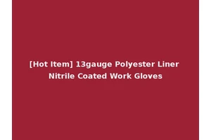 [Hot Item] 13gauge Polyester Liner Nitrile Coated Work Gloves
