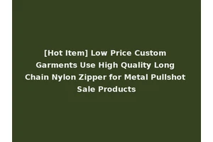 [Hot Item] Low Price Custom Garments Use High Quality Long Chain Nylon Zipper for Metal Pullshot Sale Products
