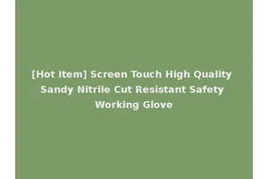 [Hot Item] Screen Touch High Quality Sandy Nitrile Cut Resistant Safety Working Glove