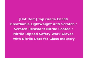 [Hot Item] Top Grade En388 Breathable Lightweight Anti Scratch / Scratch Resistant Nitrile Coated / Nitrile Dipped Safety Work Gloves with Nitrile Dots for Glass Industry