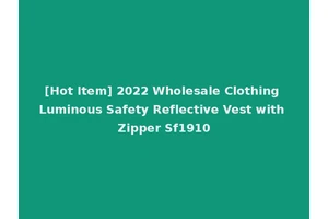 [Hot Item] 2022 Wholesale Clothing Luminous Safety Reflective Vest with Zipper Sf1910