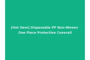 [Hot Item] Disposable PP Non-Woven One Piece Protective Coverall