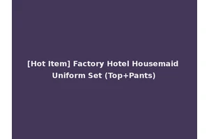 [Hot Item] Factory Hotel Housemaid Uniform Set (Top+Pants)