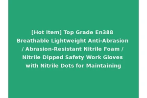 [Hot Item] Top Grade En388 Breathable Lightweight Anti-Abrasion / Abrasion-Resistant Nitrile Foam / Nitrile Dipped Safety Work Gloves with Nitrile Dots for Maintaining