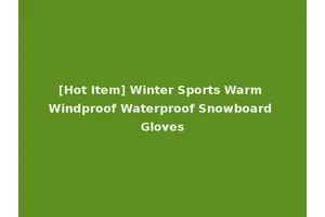 [Hot Item] Winter Sports Warm Windproof Waterproof Snowboard Gloves