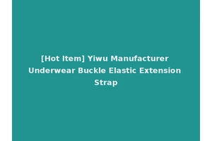 [Hot Item] Yiwu Manufacturer Underwear Buckle Elastic Extension Strap