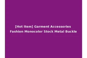 [Hot Item] Garment Accessories Fashion Monocolor Stock Metal Buckle