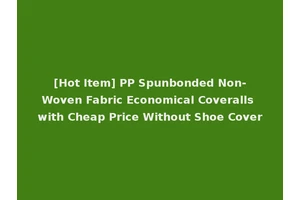 [Hot Item] PP Spunbonded Non-Woven Fabric Economical Coveralls with Cheap Price Without Shoe Cover