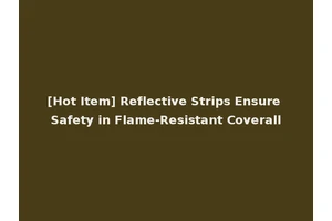 [Hot Item] Reflective Strips Ensure Safety in Flame-Resistant Coverall