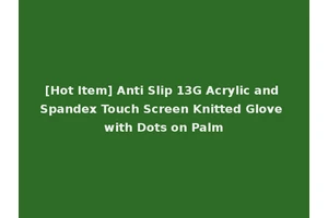 [Hot Item] Anti Slip 13G Acrylic and Spandex Touch Screen Knitted Glove with Dots on Palm