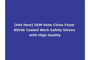 [Hot Item] OEM Palm China Foam Nitrile Coated Work Safety Gloves with High Quality