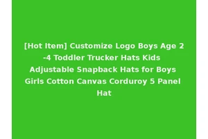 [Hot Item] Customize Logo Boys Age 2-4 Toddler Trucker Hats Kids Adjustable Snapback Hats for Boys Girls Cotton Canvas Corduroy 5 Panel Hat