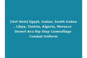 [Hot Item] Egypt, Sudan, South Sudan, Libya, Tunisia, Algeria, Morocco Desert Acu Rip Stop Camouflage Combat Uniform