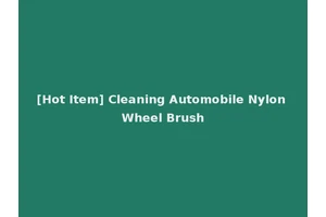 [Hot Item] Cleaning Automobile Nylon Wheel Brush