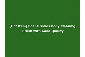 [Hot Item] Boar Bristles Body Cleaning Brush with Good Quality