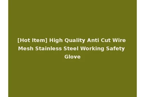 [Hot Item] High Quality Anti Cut Wire Mesh Stainless Steel Working Safety Glove