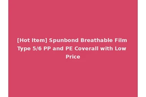 [Hot Item] Spunbond Breathable Film Type 5/6 PP and PE Coverall with Low Price