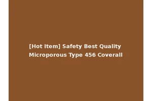 [Hot Item] Safety Best Quality Microporous Type 456 Coverall