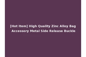 [Hot Item] High Quality Zinc Alloy Bag Accessory Metal Side Release Buckle