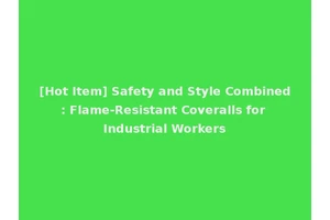 [Hot Item] Safety and Style Combined: Flame-Resistant Coveralls for Industrial Workers