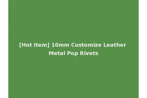 [Hot Item] 10mm Customize Leather Metal Pop Rivets
