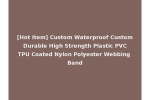 [Hot Item] Custom Waterproof Custom Durable High Strength Plastic PVC TPU Coated Nylon Polyester Webbing Band
