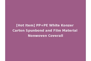 [Hot Item] PP+PE White Konzer Carton Spunbond and Film Material Nonwoven Coverall
