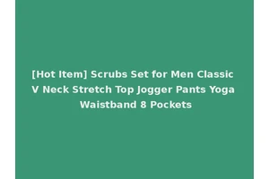[Hot Item] Scrubs Set for Men Classic V Neck Stretch Top Jogger Pants Yoga Waistband 8 Pockets