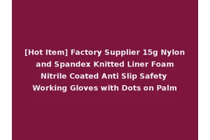 [Hot Item] Factory Supplier 15g Nylon and Spandex Knitted Liner Foam Nitrile Coated Anti Slip Safety Working Gloves with Dots on Palm