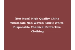 [Hot Item] High Quality China Wholesale Non Woven Fabric White Disposable Chemical Protective Clothing