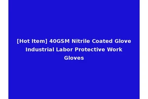 [Hot Item] 40GSM Nitrile Coated Glove Industrial Labor Protective Work Gloves