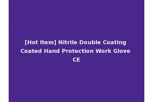 [Hot Item] Nitrile Double Coating Coated Hand Protection Work Glove CE