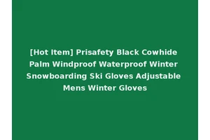 [Hot Item] Prisafety Black Cowhide Palm Windproof Waterproof Winter Snowboarding Ski Gloves Adjustable Mens Winter Gloves