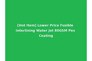 [Hot Item] Lower Price Fusible Interlining Water Jet 80GSM Pes Coating