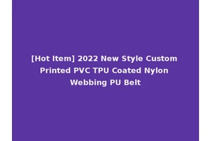 [Hot Item] 2022 New Style Custom Printed PVC TPU Coated Nylon Webbing PU Belt