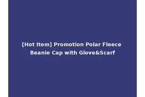 [Hot Item] Promotion Polar Fleece Beanie Cap with Glove&Scarf