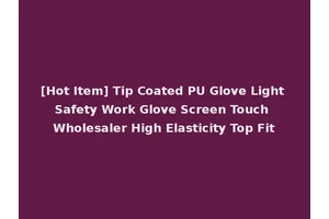 [Hot Item] Tip Coated PU Glove Light Safety Work Glove Screen Touch Wholesaler High Elasticity Top Fit