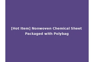 [Hot Item] Nonwoven Chemical Sheet Packaged with Polybag