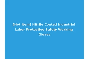 [Hot Item] Nitrile Coated Industrial Labor Protective Safety Working Gloves