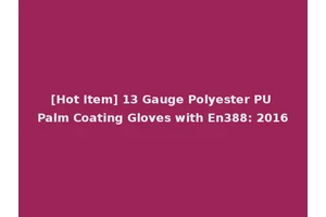 [Hot Item] 13 Gauge Polyester PU Palm Coating Gloves with En388: 2016