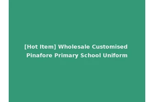 [Hot Item] Wholesale Customised Pinafore Primary School Uniform