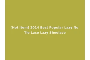 [Hot Item] 2014 Best Popular Lazy No Tie Lace Lazy Shoelace