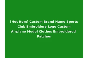 [Hot Item] Custom Brand Name Sports Club Embroidery Logo Custom Airplane Model Clothes Embroidered Patches