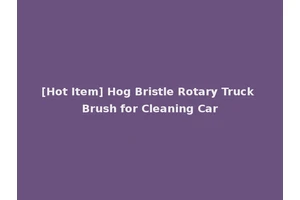[Hot Item] Hog Bristle Rotary Truck Brush for Cleaning Car