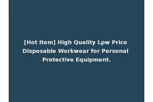 [Hot Item] High Quality Lpw Price Disposable Workwear for Personal Protective Equipment.