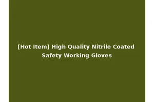 [Hot Item] High Quality Nitrile Coated Safety Working Gloves